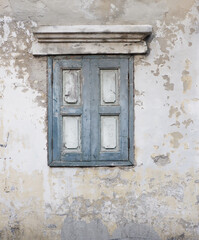 Old window in old wall background