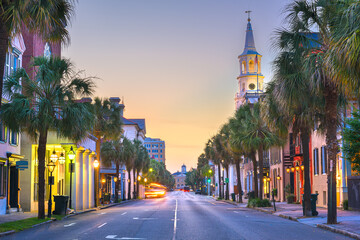 Naklejka premium Charleston, South Carolina, USA in the French Quarter.