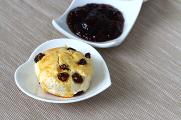 Raisin Scones with Jam
