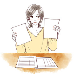 書類を持った女性