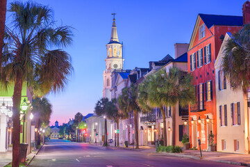 Naklejka premium Charleston, South Carolina, USA in the French Quarter