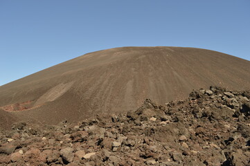 Hiking and snowboarding in the volcanic ashes on the Nicaraguan Volcanoes outside of Léon, Central America