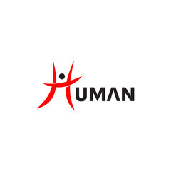 Human logo design incorporated with H letter form human character