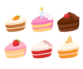 Cakes illustration set