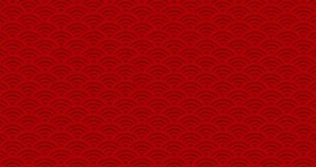 Chinese new year. Vector red abstract design. Japanese traditional background with waves