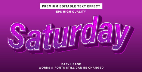 Editable text effect - saturday