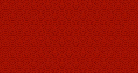 Chinese new year. Vector red abstract design. Japanese traditional background with waves