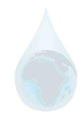 World inside water drop. vector