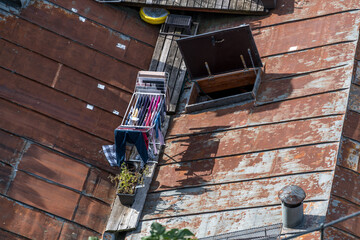 Laundry on rooftop in salzburg