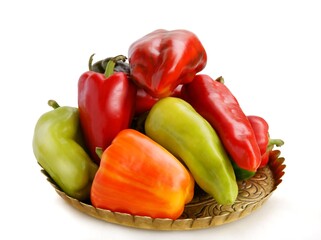 multicolor tasty fruits of pepper close up