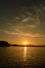 Sunset over the Nicaraguan lakes outside of Léon in Central America
