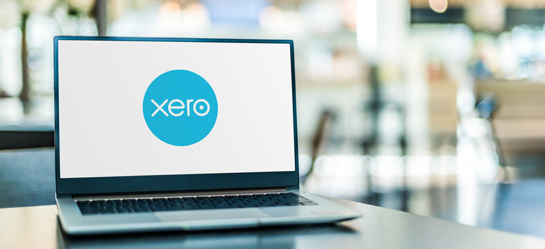 Laptop computer displaying logo of Xero