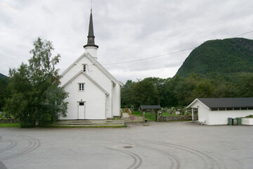 Black church in the village
