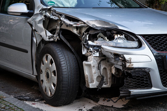 Car with total damage after an accident