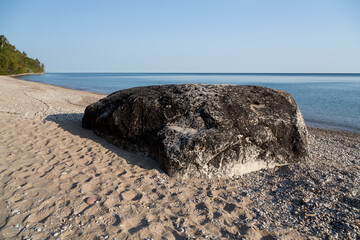 Fototapeta na wymiar Sacred Rock on Lake Huron Shore