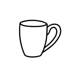 Mug isolated on a white background. Doodle