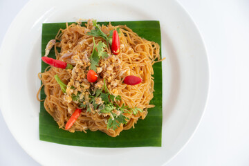 Fried rice vermicellis. Famous Chinese Food in South East Asia and Thai Food
