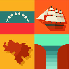 venezuela vector icons flat