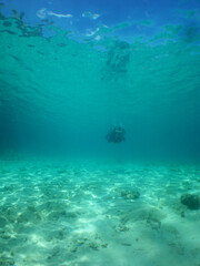 Fototapeta na wymiar Snorkel in the paradise , Caribbean sea Curacao