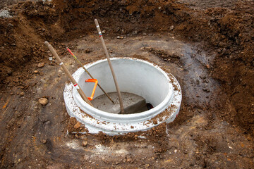 construction site for access to a sewer system