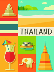 Fototapeta na wymiar flat vector illustration of thailand 