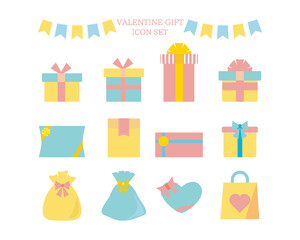 プレゼントボックスのベクターイラスト　バレンタインギフト