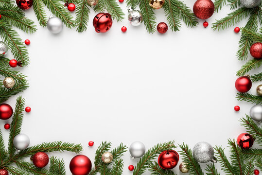 Christmas frame on white background