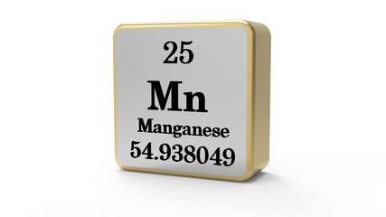 3d Manganese Element Sign. Stock image.