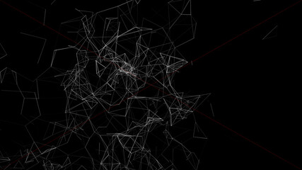 Background with connecting dots and lines. Big data visualization. 3d rendering.