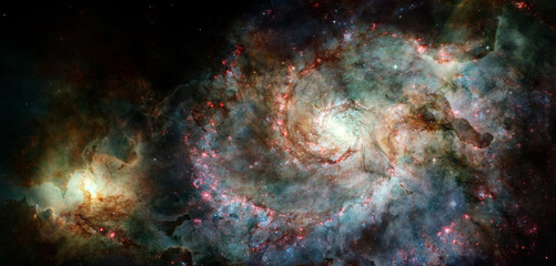Spiral galaxy. Deep cosmos. Outer space. Elements of this image furnished by NASA