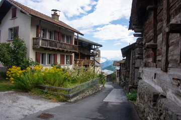 Fototapeta na wymiar Altes Dorf Nendaz / Wallis / Schweiz