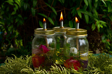 DIY Duftkerzen Weihnachten Hack Glas Docht Blumen Öl Selbermachen
Basteln Blüten Deckel Flamme...