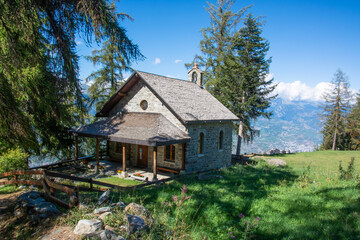 Fototapeta na wymiar Kapelle von Rairettes in Haute-Nendaz/ Wallis/ Schweiz