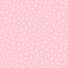 Russian ruble copper coins seamless pattern. Good-