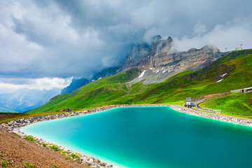 Fallbodensee lake in Lauterbrunnen valley