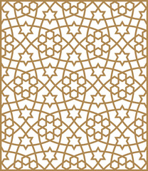 Geometric ornament based on traditional islamic art.Brown color lines.FRAME.