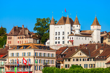Obraz premium Medieval castle in Nyon, Switzerland