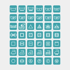 Laundry and ironing vector symbols. Machine wash flat vector icons