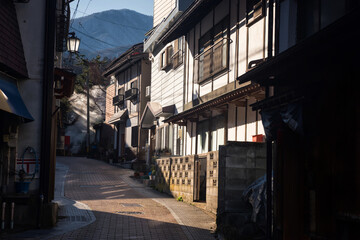 Hot spring resort town in Shibu onsen, Yamanouchi