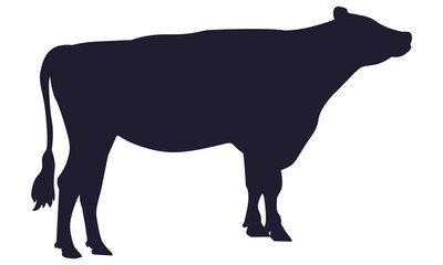 イラスト素材　丑　牛　ウシ　シルエット　干支年賀状　正月　ベクター