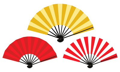 イラスト素材　扇子　和小物　お正月　セット　ベクター