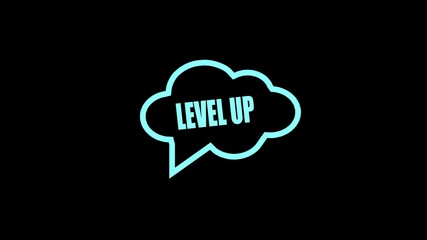 level up speech bubble