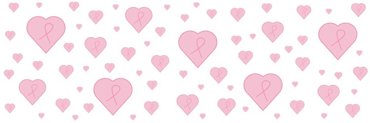 Breast Cancer Awareness month pink background, ribbon and speech bubble with quote for health care support. Banner	
