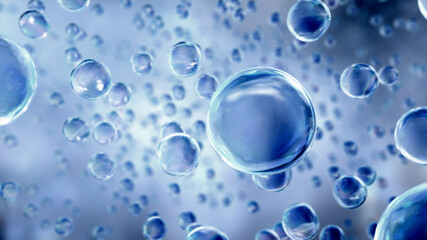 cosmetic 3d bubble design on background