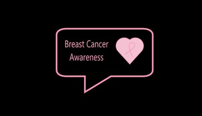 Pink ribbon cancer awareness. Modern style logo animation for october month awareness campaigns. World Breast Cancer Awareness Day