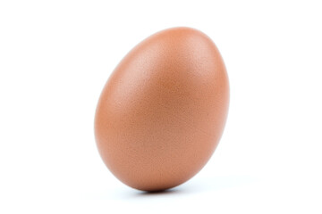 Single brown eggs isolated from white background.