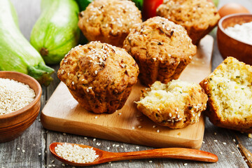 Muffins with zucchini