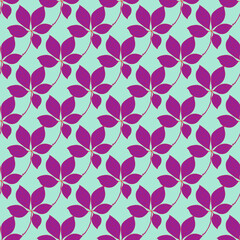 Seamless vector pattern in geometric ornamental style with autumn leaves