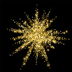 Sparkling gold luxury sparkling confetti. Scattere