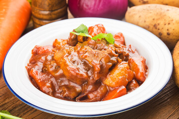 Stewed Beef Tail with Carrots and Potatoes